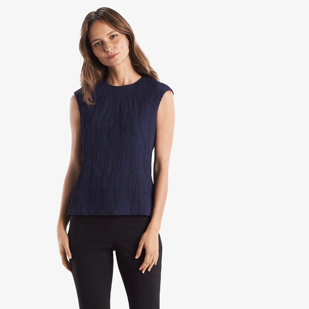 MM Lafleur Eugenia Top Pleated Jersey Black Size Large Minimalist Dark Feminine